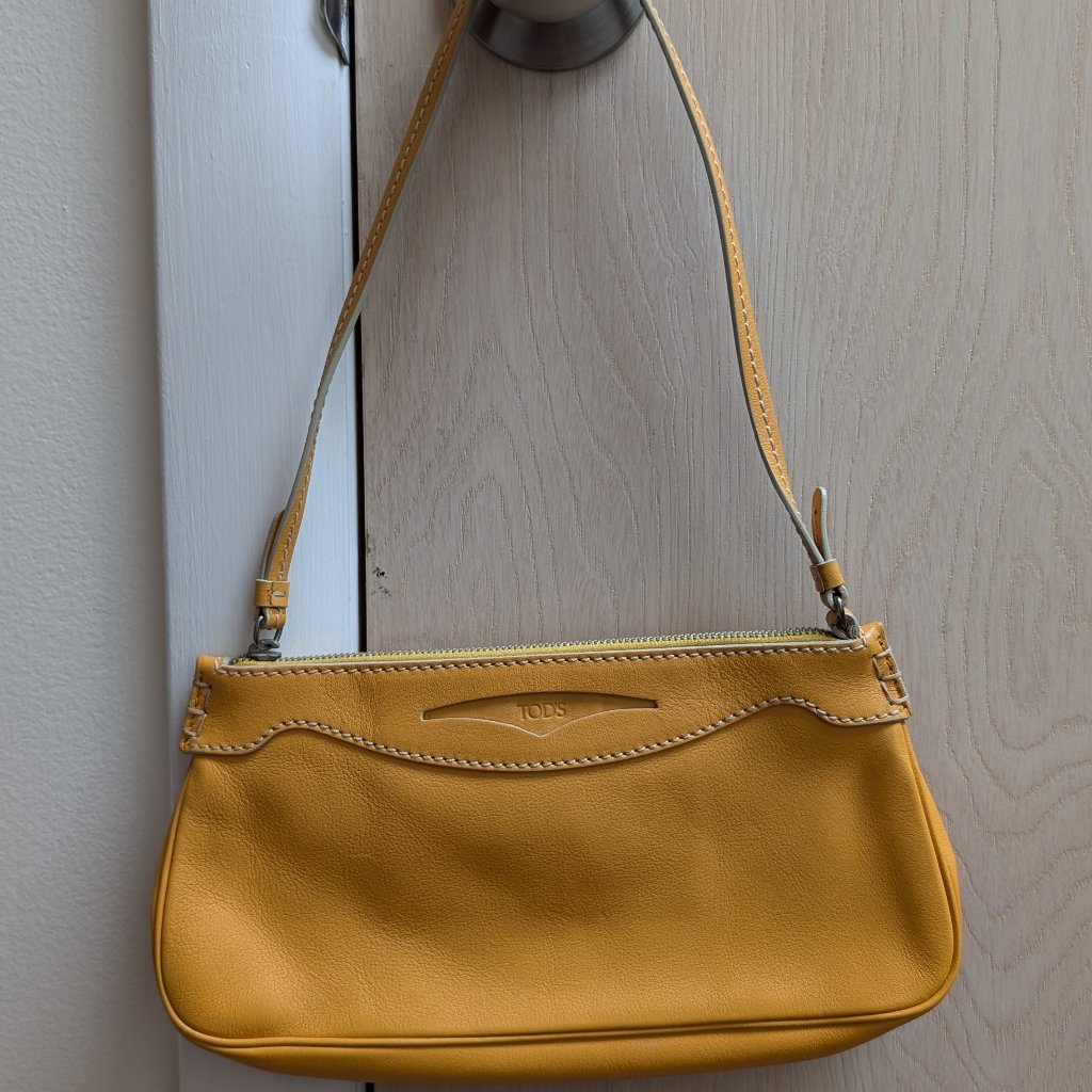 Tod's, Genuine Calf Leather Handbag , Yellow, Good Condition